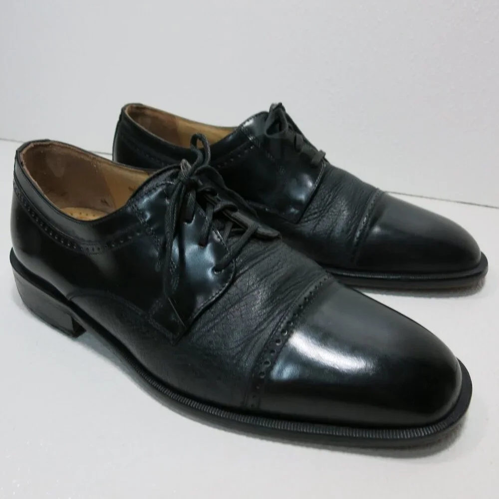 Bostonian Cap Toe Leather Dress Oxfords Men's Footwear Shoes Italy Sz 7.5
